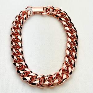 Bracelet de thérapie en cuivre pur brillant à maillons, modèle Crucible lourd - Product Image 4