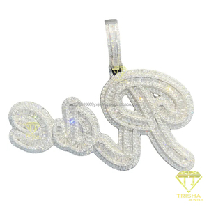 Collar con Nombre Personalizado, Chapado en Oro, con Diamantes de Moissanita, Colgante con Letras en Estilo Hip Hop, Cadena de Joyería - Product Image 3