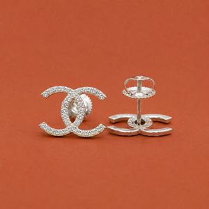 Luxury Double C Inspired <b>Earrings</b> With Moissanite Detailing 925 <b>Sterling</b> <b>Silver</b> <b>Stud</b> <b>Earring</b> Gift for Women - Product Image 4