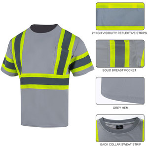 Men's Hi Visibility <b>Waterproof</b> <b>Work</b> Shirt with Reflective Stripes and Chest Pocket Polyester Material Safety Workwear - Product Image 4