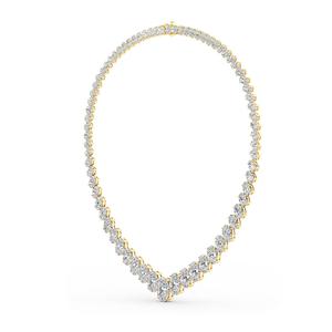 Collar Chevron de Oro Rosa Chapado en Oro con Diamantes Cultivados en Laboratorio de Corte Oval Graduado de 61.72 CTW, Lujo Atemporal, 16 Pulgadas - Product Image 5