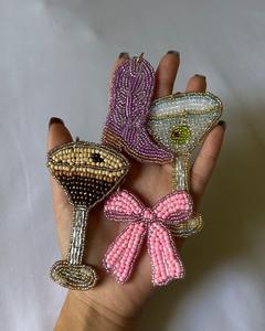 Parche Bordado a Mano para Mujer, Top Corto Rosa de Verano, Decoración Floral, Cuentas de Vidrio, Lentejuelas, Vida Marina - Product Image 6