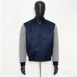 Men's Brown Genuine Leather Bomber <b>Jacket</b> Zipper Closure Turn-down Collar Casual Autumn Wear - Product Image 4
