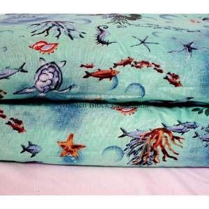 Tissu en mousseline de coton 100% imprimé sur mesure, style uni et côtelé, imprimé à la main au sérigraphie, motif floral, couleurs pastel, pour usage en ameublement et confection de costumes - Product Image 1