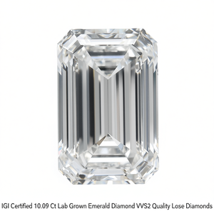 Diamants en vrac de qualité VVS2, émeraude cultivée en laboratoire certifiée IGI, 10,09 carats - Product Image 2