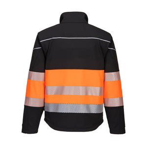 Vestes de sécurité réfléchissantes haute visibilité personnalisées, coupe-vent, chaudes, en softshell avec poche - Product Image 2