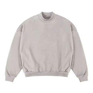 Pulls amples à col montant en coton avec logo personnalisé, manches longues, confortables, pour hommes, avec poches 2026 - Product Image 4