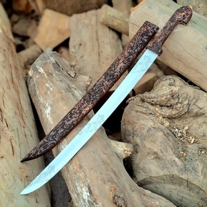 Espada Forjada a Mano con Grabado de Ciervo, Decoración Rústica Medieval para Pared, con Funda de Madera, Arte de Ciervo del Bosque, Hecho a Mano, Coleccionable - Product Image 1