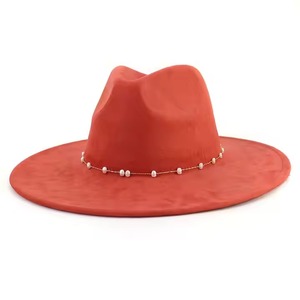 Sombrero Fedora Unisex de Ala Ancha Color Turquesa con Decoración de Perlas, Estilo Moderno, Color Sólido, Casual para Primavera/Verano, Nuevo Estilo de Lujo - Product Image 5
