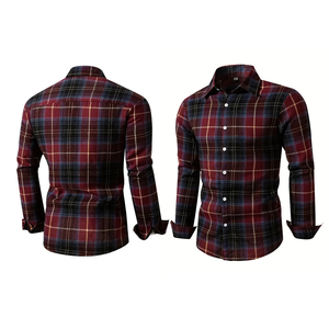 Men's Autumn Long Sleeve Flannel Shirt Slim Fit Soft <b>Fabric</b> Eco-Friendly Breathable <b>Retro</b> Design OEM Wholesale - Product Image 3
