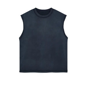 Hot Sale Custom Logo Knitted Breathable V-neck Polyester Cotton Athletic <b>Singlet</b> Muscle Fitness Wear Workout <b>Men</b> Gym Tank Top - Product Image 1