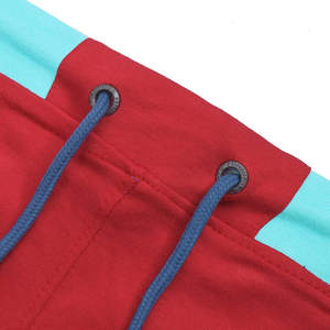 Pantalones Deportivos Rojos para Hombre con Franja Lateral Azul Claro, Cintura Elástica con Cordón, Tejido Transpirable, para Primavera - Product Image 3