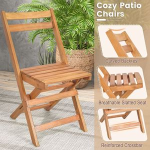Set Bistrot Pieghevole in 3 Pezzi con Piano del Tavolo a Doghe per Uso in Giardino - Product Image 6