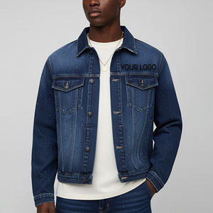 Chaqueta Larga de Mezclilla para Hombre, Color Azul Oscuro, Estilo Vintage de Invierno, Personalizable, Ropa de Calle de Alta Calidad, Precio al por Mayor - Product Image 1
