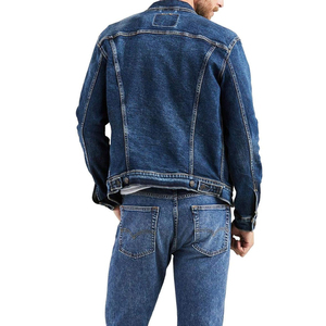 Luxury Style Stand Collar High Quality 100% Cotton Manufacturer Custom Vintage <b>Men</b> <b>Denim</b> <b>Jacket</b> Winter Collection Street Wear - Product Image 2