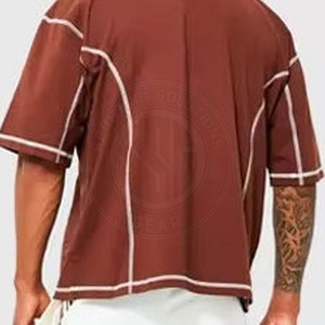 T-shirts oversize pour hommes 100% coton respirant, vêtements décontractés, tissu doux, style tendance - Product Image 6