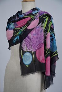 ผ้าพันคอพิมพ์ลายพฤกษศาสตร์สำหรับผู้หญิง ผ้าบางเบา ผ้าคลุมไหล่ยาว ผ้าคลุมไหล่แฟชั่นทันสมัย เครื่องประดับคอเนื้อนุ่มสำหรับการสวมใส่เป็นชั้นๆ - Product Image 4