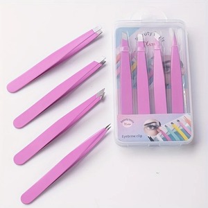 BAFA INSTRUMENTOS QUIRÚRGICOS Juego de 4 Pinzas para Cejas de Acero Inoxidable de Alta Calidad con Caja de Plástico, Punta Recta, Reutilizables - Product Image 4