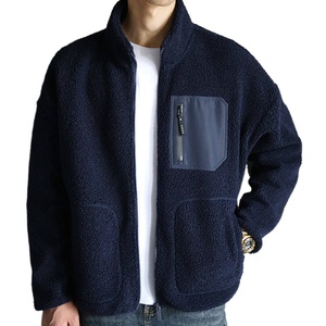 Manufacturer Wholesale Polyester Stand Collar Pocket Thick Warm Winter Coat Custom <b>Men</b> <b>Sherpa</b> Fleece <b>Jackets</b> - Product Image 2