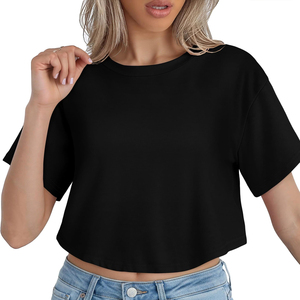T-shirts courts pour femmes, coupe ample, col rond, nouvelle collection, qualité supérieure, style tendance, sur mesure, en vente - Product Image 2