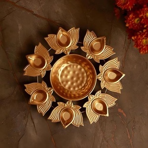 <b>Large</b> Brass Urli Decorative Centerpiece Bowl for Traditional Home Styling Floating Floral Displays and <b>Candle</b> Decor - Product Image 2