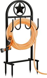 Support décoratif en métal robuste pour tuyau d'arrosage, organisateur extérieur pour tuyau d'eau, solution de rangement pour tuyau d'arrosage, support de patio - Product Image 6