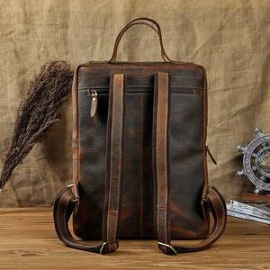 Signature Vintage Leather <b>Backpack</b> <b>Waterproof</b> Anti-Theft Laptop Rucksack Genuine Leather Craft LBP-0343 - Product Image 3