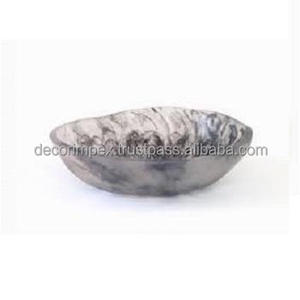 Natural White <b>Stone</b> Decorative Bowl with Solid Marble Base for Luxury Home Decor Centrepiece Tabletop Accent Fruit Tray Display - Product Image 5
