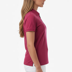 Polo de Algodón y Poliéster con Cierre de Cremallera, Diseño de Logotipo Bordado Personalizado, Color Sólido, Corte Regular, Polo Moderno para Mujer - Product Image 5