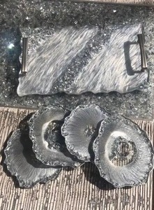 Bandeja Decorativa de Resina Epoxi, Diseño de Mármol Hecho a Mano, Organizador de Mesa de Centro, Bandeja de Regalo de Lujo para Decoración del Hogar - Product Image 6