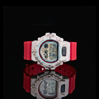 Montre personnalisée VVS Moissanite Iced Out pour homme, en argent sterling 925, entièrement faite à la main, bijoux de luxe, ensemble cadeau Hip Hop, bracelet rouge, la meilleure