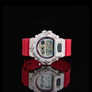 Custom VVS Moissanite Iced Out Watch For Men 925 Sterling Silver Fully Handmade Luxury Jewelry Hip Hop Gift Set <b>Red</b> Strap Best - Product Image 1