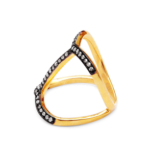 Bague statement REYES de luxe en argent sterling 925 avec diamant naturel, initiale B, pour femme, bijoux fins personnalisés de style victorien - Product Image 2
