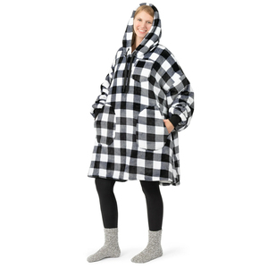 Oversized Wearable <b>Blanket</b> Hooded Sweatshirt Soft <b>Sherpa</b> Lined Solid Hoodie Pullover for Women Kids Autumn Winter Spring - Product Image 1