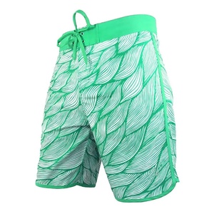 <b>Men's</b> Casual Solid-Pattern <b>Sleep</b>-Wear <b>Shorts</b> In Blue-Green With Drawstring-Designs and Pockets Sublimation Printings - Product Image 2
