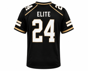 Camiseta de Fútbol Elite 24 Negra para Hombre, Manga Corta, Cuello en V, Deportiva, con Ribete en Contraste, 100% Algodón, UPF 50+, Estampado por Transferencia de Calor - Product Image 2