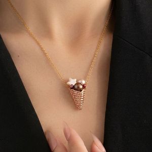 Lindo Collar con Colgante de Perla de Postre, Joyería de Moda para Mujer, Regalo, Collar de Helado - Product Image 4