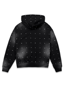 Sudadera con Capucha Oversize de Algodón Pesado con Efecto Desgastado y Pedrería, Premium 100% Algodón French Terry, Estilo Urbano para Hombre y Mujer - Product Image 2