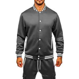 Ensemble de survêtement en cuir PU pour homme, 2 pièces, coupe slim, veste zippée et pantalon, tenue de haute qualité - Product Image 3