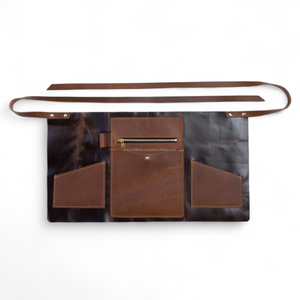 Tablier de salon personnalisé rustique en cuir véritable demi-taille outil de travail Chef cuisinier tabliers de cuisine barbier maison jardin tablier de menuiserie - Product Image 3