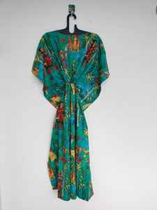 Vestido Kaftan de Algodón Hecho a Mano en India, Ligero, para Playa - Product Image 4