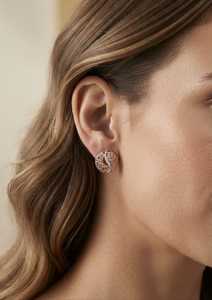 Pendientes de Diamantes de Oro Sólido de 9K Chapados en Oro para Mujer, Lujosos, en Forma de Lágrima, con Perforación, Diamantes Cultivados en Laboratorio - Product Image 3