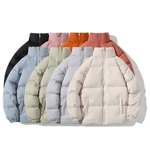 <b>Men's</b> Puffer <b>Jacket</b> Stand Collar Zipper Closure Windproof Casual Thick Polyester Filling Winter Wear Regular Fit - Product Image 1