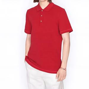 เสื้อถักสีดำสำหรับผู้ชาย ผ้าฝ้าย 100% ระบายอากาศได้ดี กันน้ำ ไร้รอยต่อ ป้องกันรอยยับ มีกระเป๋าโลโก้ด้านหน้า ทรง 6 แผง สวมใส่สบาย แบบลำลอง - Product Image 1