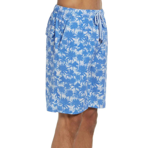 Short de bain pour homme à imprimé palmiers bleus, séchage rapide, avec cordon de serrage, décontracté - Product Image 6