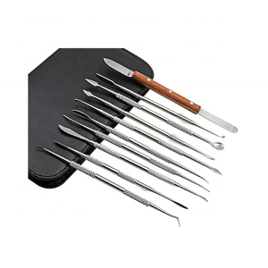 Juego de 10 piezas para técnico dental: espátula de cera metálica, cuchara y herramienta de tallado de bloques, herramienta de cera para fundición dental de Blush Surgical - Product Image 1