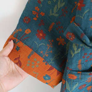 Peignoir Kimono Yukata en Coton Jacquard Teint en Fil, Élégant et Décontracté pour Femme, Fermeture à Cordon, Anti-Bactérien, Écologique - Product Image 2