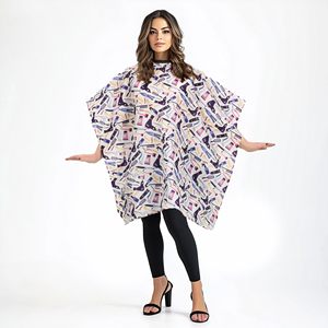 Vente en gros de capes de barbier personnalisées en polyester imperméable, sublimation, salon de coiffure, coupe de cheveux, fermeture à pression réglable, noir - Product Image 3