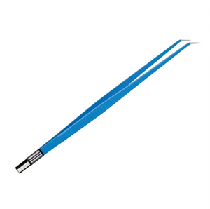 Azicon's European Straight Angle Bipolar Forceps - Autoclavable Precision Coagulation Bipolar Forceps with Flat <b>Plug</b> Connector - Product Image 1