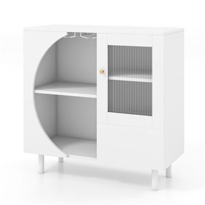 Mobiletto autoportante da 31,5 pollici con cassetto e sportello a mezzaluna, versatile per cucina, sala da pranzo e bar - Product Image 4
